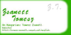 zsanett tomesz business card